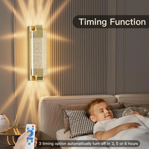 Miniatura 5 de camuucci Aplique de pared operado por batería recargable de 12000mAh, luz de pared para interiores, sin cableado, control remoto, regulable