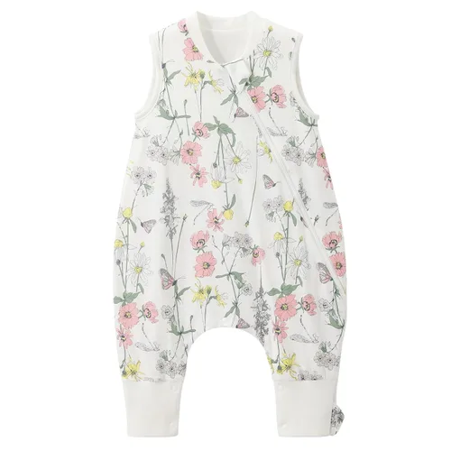 Miniatura 12 de Duomiaomiao Paquete de 2 bolsas de dormir TOG para niños de 6 a 12 meses, 100% algodón, ligero, con pies, transpirable, cómoda manta para niños