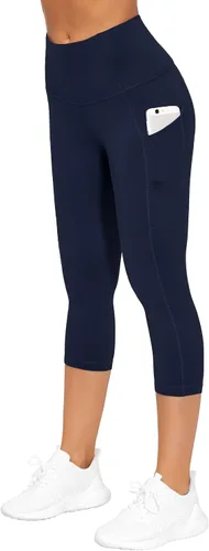 Miniatura 4 de The Gym People - Pantalones deportivos gruesos de tiro alto, con bolsillos y control de abdomen, leggings para entrenar, correr, hacer yoga