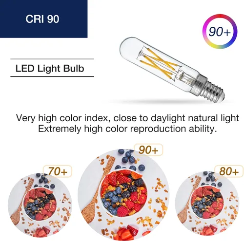 Miniatura 4 de FLSNT Bombillas LED para candelabros de luz diurna de 5000 K equivalentes a 60 W, bombillas LED regulables T6/T25 E12 para candelabro, 90+ alto CRI