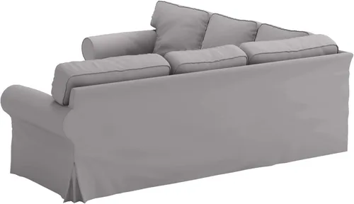 Miniatura 4 de Funda de repuesto para sofá Ektorp 2 2 de algodón compatible con IKEA Ektorp esquinero o seccional (gris denso más claro)