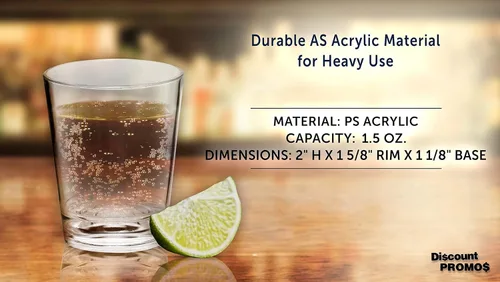 Miniatura 4 de DISCOUNT PROMOS Vasos de chupito de plástico translúcido de 1.5 onzas, juego de 10, paquete a granel, acrílico, ideal para bodas, fiestas