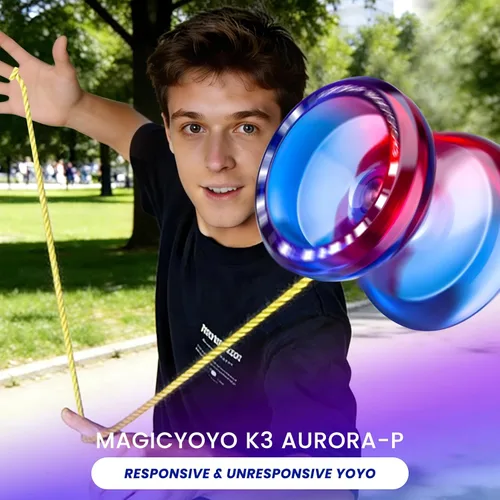 Miniatura 2 de MAGICYOYO Crystal Yoyo K3 Aurora-p, yoyó sensible para niños de 8 a 12 años, truco de giro de dedo profesional para avanzados, con rodamiento que