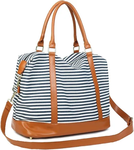 Miniatura 45 de BLUBOON Bolsas de viaje con cremallera, bolsa de lona para mujer, bolsa de fin de semana para mujer, bolsa de lona para llevar en la bolsa de lona