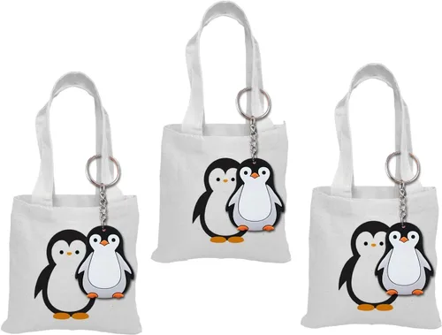 Miniatura 4 de Paquete de 24 llaveros de pingüino para amantes de los animales del Ártico polar de invierno, llaveros de pingüino para amantes de los animales