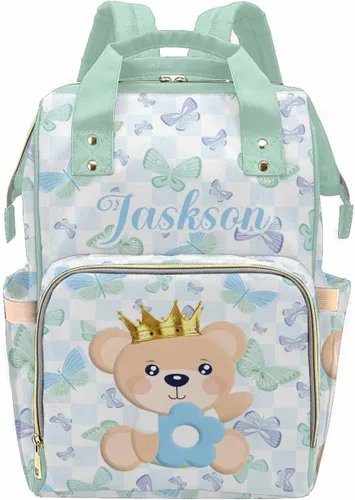 Miniatura 31 de Mochila personalizada para pañales con nombre, mochila grande multifuncional personalizada para pañales de gran capacidad, bolsa de mamá para nueva