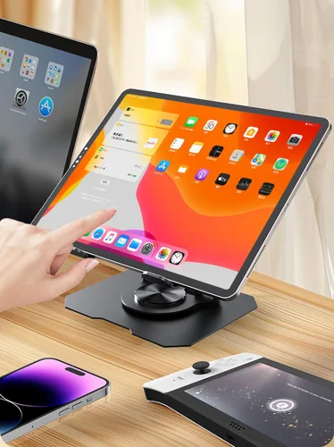 Miniatura 4 de LYW Soporte universal de metal para teléfono celular, soporte para tableta, multi-ángel ajustable de rotación de 360°, soporte de metal