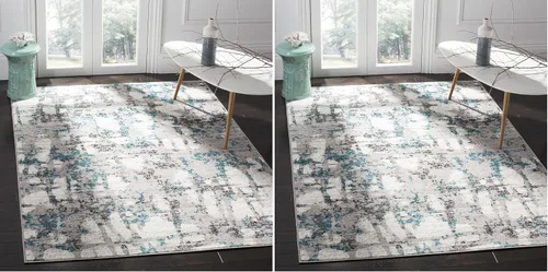 Miniatura 20 de SAFAVIEH Skyler Collection SKY193B - Alfombra moderna abstracta que no desprende pelusa, para sala de estar o dormitorio, 2 x 4 pies, gris/azul