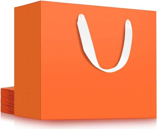 Miniatura 21 de EUSOAR Bolsas de regalo grandes negras, paquete de 12 bolsas de papel de compras de 16 x 6 x 12 pulgadas con asas, bolsa de mercancía de papel kraft