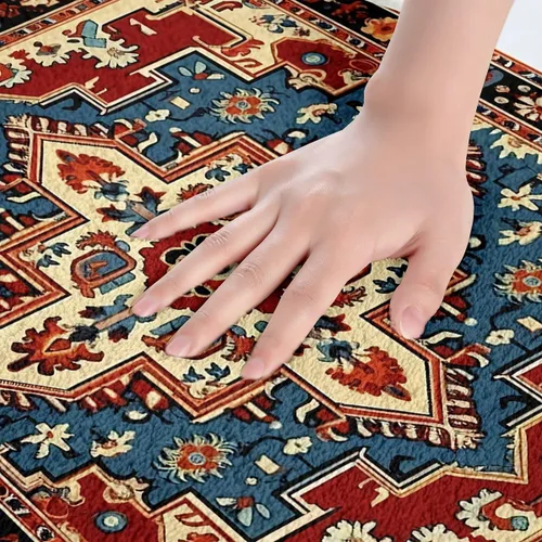 Miniatura 4 de Erosebridal Alfombras de baño vintage art decó, alfombra de baño antideslizante con medallón oriental rojo, 16 x 24 pulgadas, estilo bohemio, turco