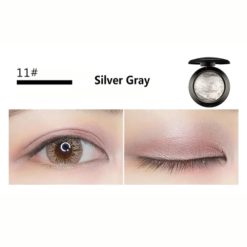 Miniatura 6 de Paleta de polvo de sombra para maquillaje de ojos, Mallofusa, opcional 12 colores metálicos, Estándar, Moon Light