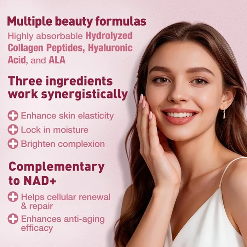 Miniatura 7 de Totaria Suplemento NAD+ para mujeres - Suplemento NAD Trans-Resveratrol con magnesio, CoQ10, PQQ, Ashwagandha, péptido de colágeno - Alternativa NMN