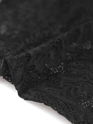 Miniatura 4 de Allegra K Top transparente para mujer, de manga larga, semi transparente, con encaje