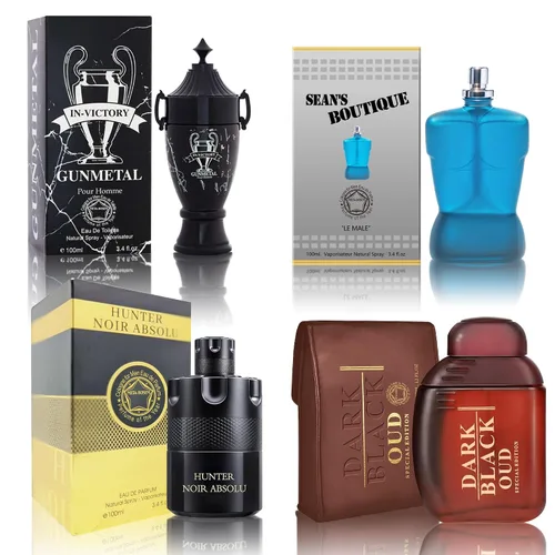 Miniatura 10 de Set de colonia para hombre, EDP, pack de 4 (3.4 oz / 100 mL), Amazing Code Gold, Verse Adonis Blue, AzuraAD, Invincible, Office Clean & Confident