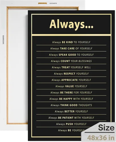 Miniatura 101 de Decoración de pared motivacional – Arte para colgar en la oficina, lienzo de reglas de trabajo, decoración de pared inspiradora, obra de arte En