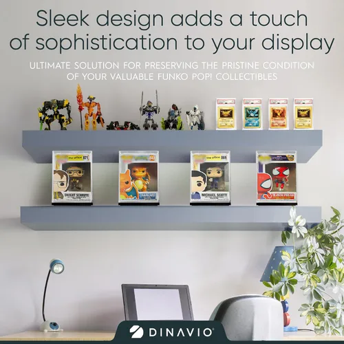 Miniatura 5 de Dinavio Crafthouse Funko Pop Protector – vitrina de acrílico – Diseño apilable resistente – Estuche de 0.157 in para figuras de vinilo de 4 pulgadas