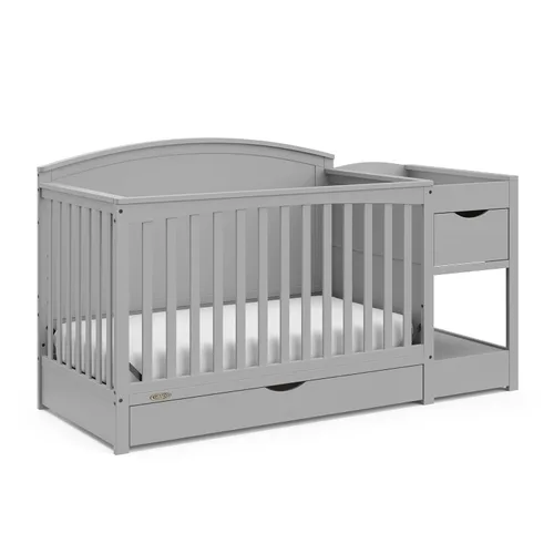 Miniatura 19 de Graco Bellwood - Cuna convertible 5 en 1 y cambiador con cajón (negro) - Certificado GREENGUARD Gold, cajón de almacenamiento de tamaño completo, se