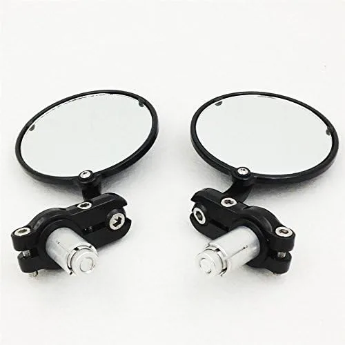 Miniatura 3 de XKH grupo motocicleta negro aluminio redondo mini bar extremo 7/8 "espejo para Cafe Racer Clubman CB XS KZ GS nuevo