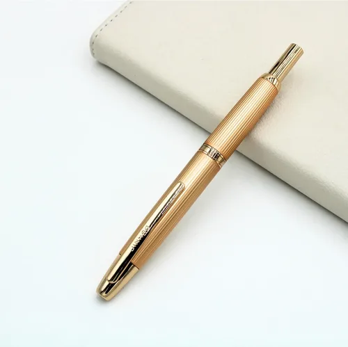 Miniatura 5 de Pluma estilográfica de 10 prensas para uso en oficina, juego de punta retráctil extrafina y convertidor de tinta, clip dorado