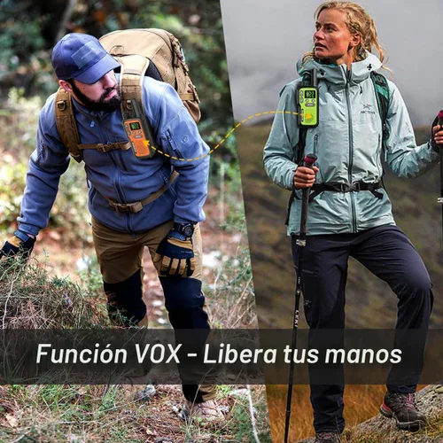 Miniatura 5 de Walkie Talkies de largo alcance para adultos, Walkie Talkie recargable 22 FRS NOAA Family Walky Talky Radio de 2 vías con auricular Dual PTT 1500mAh