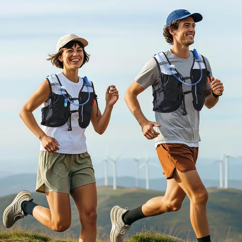 Miniatura 7 de AGPTEK Chaleco de hidratación para correr con bolsa de agua de 2 L para hombres y mujeres, chaleco ligero y ajustable para correr, caminar