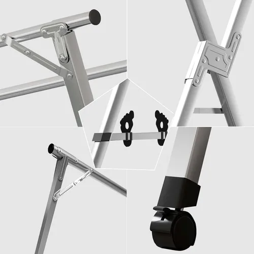 YSUEFIJO Estante de secado de ropa plegable, estante de lavandería con ruedas plegable, estante de suspensión para ahorrar espacio, estantes grandes