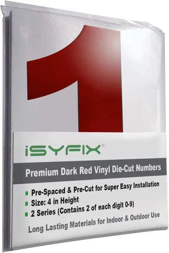 Miniatura 157 de iSYFIX Calcomanías de Números de Vinilo Verde Manzana – 1.5 Pulgadas Autoadhesivas (2 Juegos) – Calcomanía Premium Troquelada y Pre-espaciada