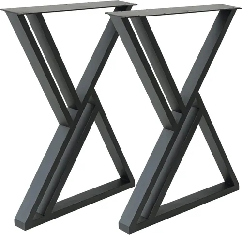 Miniatura 9 de Juego de 2 patas de escritorio de metal, patas de mesa en forma de T resistentes de 28 pulgadas de alto x 16 pulgadas de ancho, patas de metal