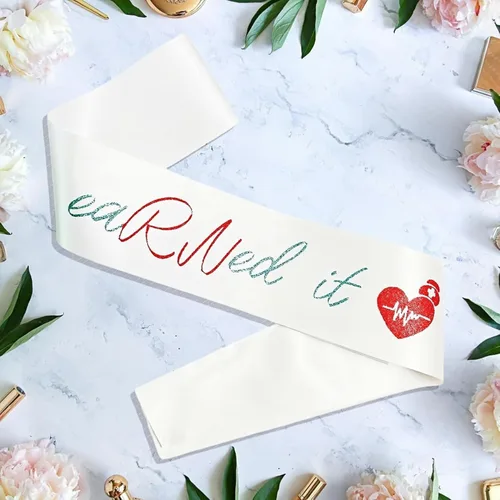 Decorit Faja de graduación de enfermería con texto en inglés «I Survived I Survived», ideal para regalo de graduación de enfermería para mujeres de