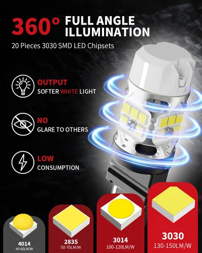 Miniatura 4 de LASFIT Bombilla LED T3 WT21W WT21W WT21 WT21W/7W Canbus sin errores para Ford Maverick XL XLT Lariat 2022 2023 2024, accesorios 2021 2022 F150 F250