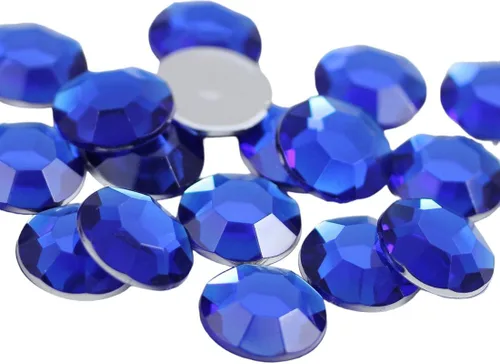 Zafiro azul H104 de 0.591 in, diamantes de imitación acrílicos con parte trasera plana, gemas de plástico, adornos de joyería, manualidades, álbumes