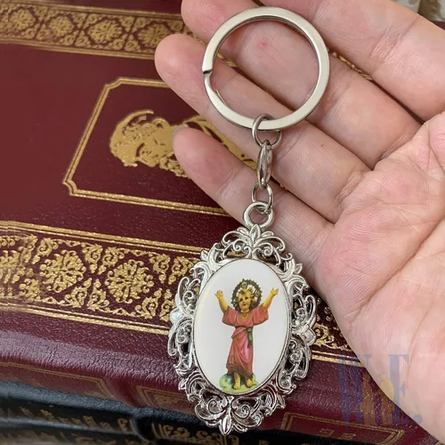 Miniatura 3 de 12 llaveros de metal personalizados para niño divino Jesús – Grabado Metal Bautismo Favor/Presentación de 3 años/Recuerdos de Bautizo/Divino Nino