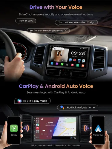 Miniatura 4 de ATOTOZONE A5L - Radio de coche de doble DIN Android en el tablero estéreo para automóvil con CarPlay/Android Auto, seguimiento