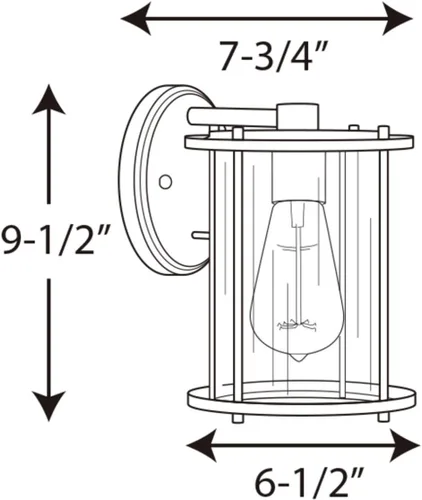 Miniatura 6 de Progress Lighting P560057-020 Gunther Outdoor, Bronce 9.5x6.5x6.5