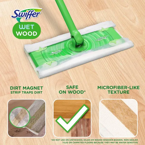 Miniatura 4 de Swiffer Sweeper Paños húmedos para trapear pisos de madera, 20