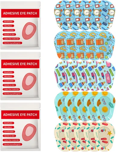 90 parches adhesivos para niños, diseño bonito, transpirable, bloqueo de luz, vendajes adhesivos para niños pequeños, 5 estilos