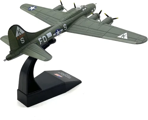 Miniatura 9 de NUOTIE Escala 1/72 B-17 Fortress Bomber (pintura verde) Pre-construcción de avión de guerra vintage de la Segunda Guerra Mundial avión de guerra