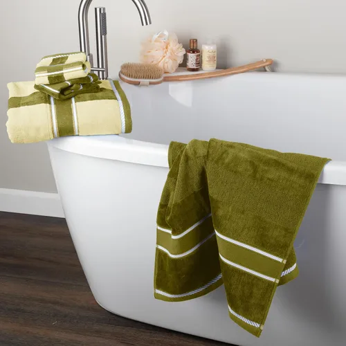 Miniatura 5 de Home - Juego de toallas de 6 piezas, accesorios de baño 100% algodón de 525 GSM, 2 toallas de baño, 2 toallas de mano y 2 paños de lavado, toallas