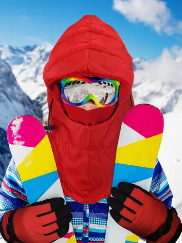 Miniatura 5 de Sombrero de invierno resistente al viento y guantes de esquí y snowboard transpirables con forro de invierno para clima frío unisex pasamontañas