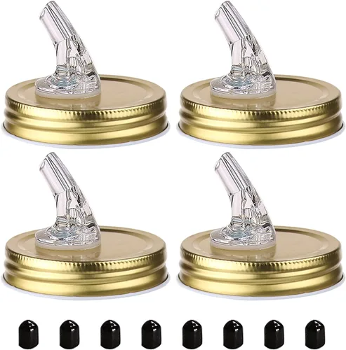 Miniatura 10 de Tarro con pico vertedor Mason Jar. Picos vertedores de flujo libre para tarro Mason Jar, tarro Mason para pico de boca regular tamaño 70mm Paquete