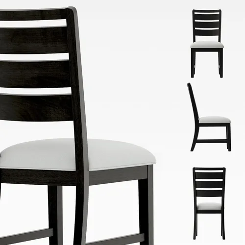 Miniatura 8 de COLAMY Juego de 2 sillas de comedor de madera, sillas de comedor tapizadas de granja con cojín de 3.5 pulgadas de grosor, sillas de cocina FSC