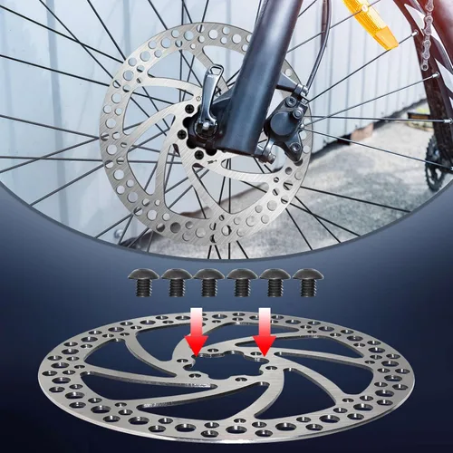 Miniatura 5 de BUCKLOS - Rotor de freno de disco MTB de 140 mm, 160 mm, 180 mm, 203 mm con 6 pernos, rotores de freno de bicicleta de acero inoxidable con Plateado