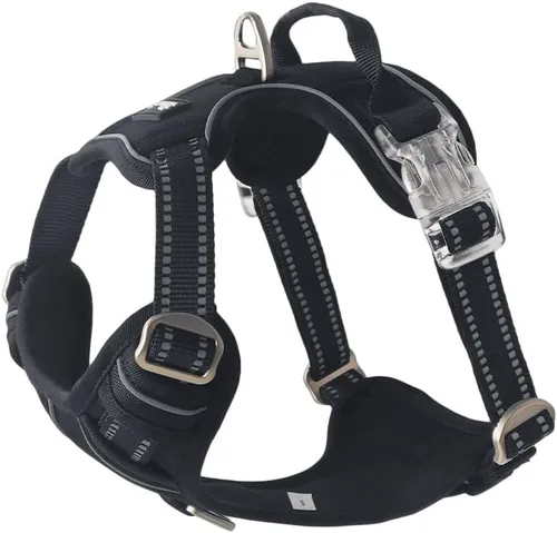 OUT'N WILD - Arnés para perro sin tirones de calidad con 2 clips para correa. Chaleco Oxford ajustable suave acolchado reflectante sin