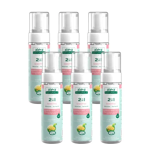 Miniatura 8 de Aleva Naturals Gel de baño y cabello hipoalergénico 2 en 1 Fórmula de aceite de árbol de té Para pieles sensibles Perfecto para bebés recién