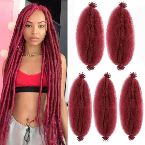 Miniatura 42 de Cabello afro trenzado elástico de 24 pulgadas 3 paquetes Cabello afro trenzado elástico Cabello afro para trenzado en crochet (24 pulgadas