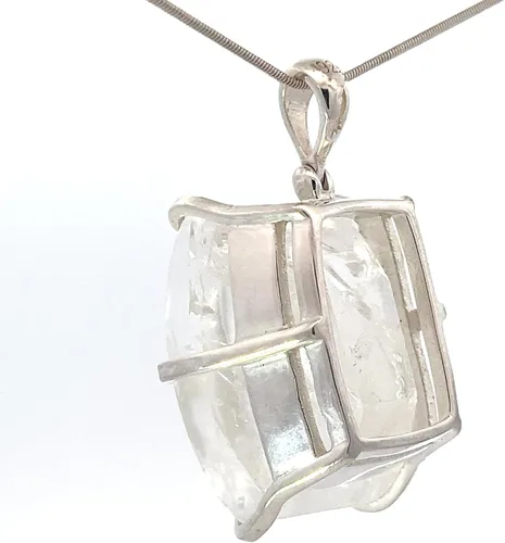 Miniatura 4 de Collar con colgante de cuarzo de manifestación de Stones Desire, Piedra Plata esterlina