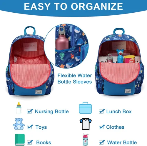 Miniatura 3 de VASCHY - Mochila preescolar para niños y niñas, liviana, resistente al agua, con correa en el pecho