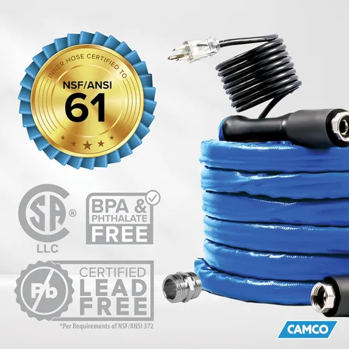 Miniatura 7 de Camco - Manguera de agua calentada de 50 pies para RV - Protección contra congelamiento de la línea de agua hasta -40°F/C - Incluye termostato
