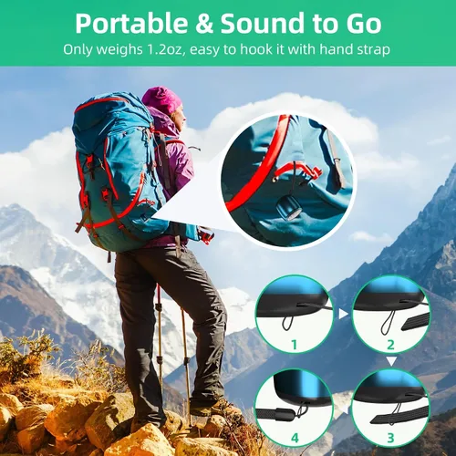 Miniatura 6 de SEVENKA 2 mini altavoces, altavoces inalámbricos pequeños portátiles de 3 W con cordón, resistente al agua, emparejamiento estéreo inalámbrico, mini