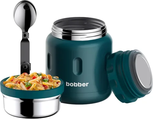 Miniatura 13 de BOBBER Tarro de alimentos aislado de acero inoxidable de 16 oz con boca extra ancha, cuchara y tazón integrados, mantiene el calor durante 10 horas
